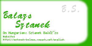 balazs sztanek business card